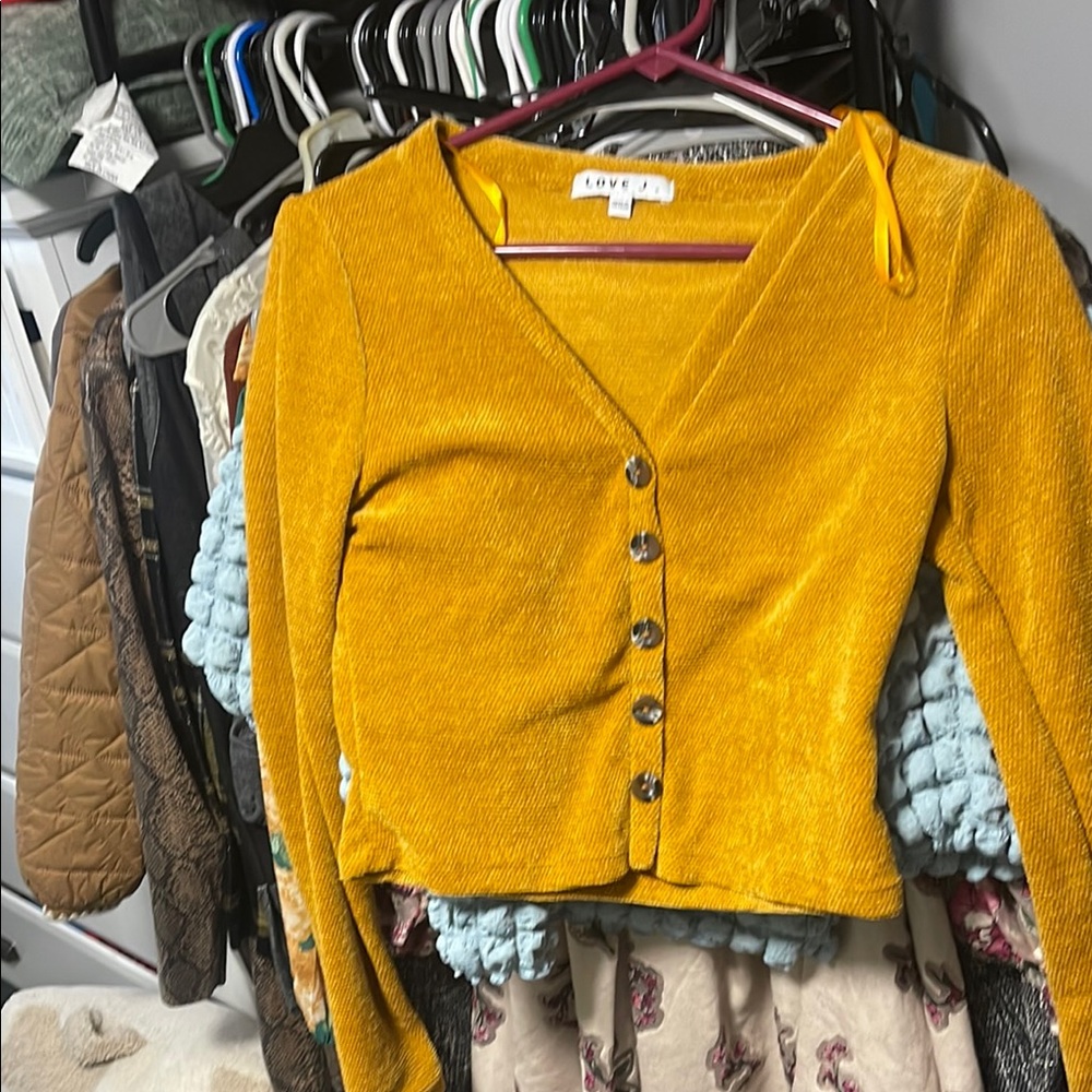 Yellow Button-Up Cardigan